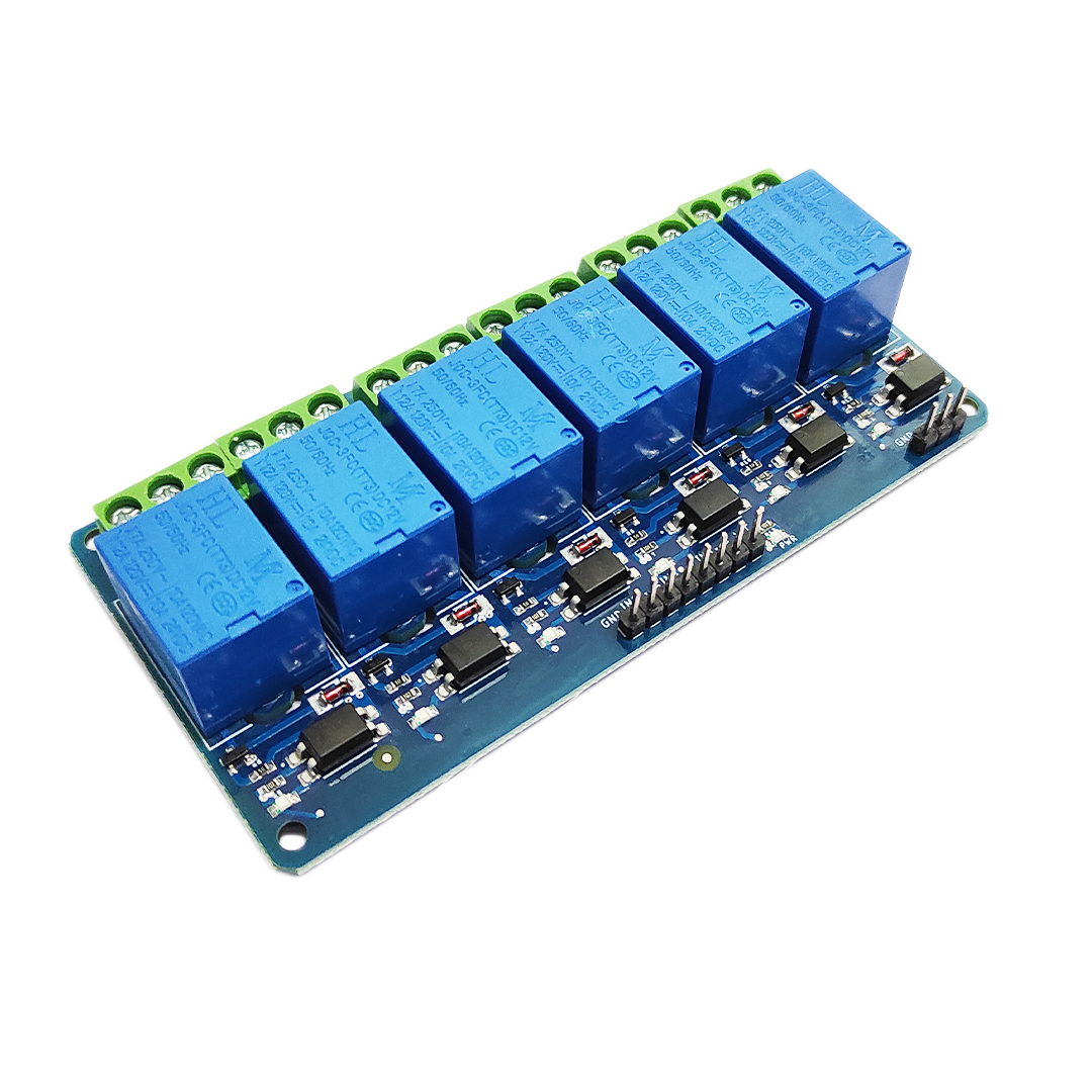 12V Relay Module 6-Channel with Optocoupler.